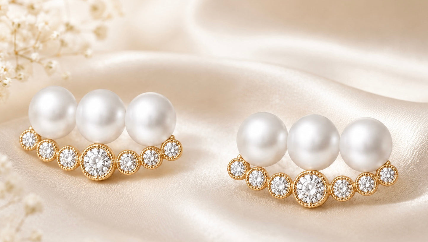 【7/28予約開始】Harmony 3-Pearl Earrings