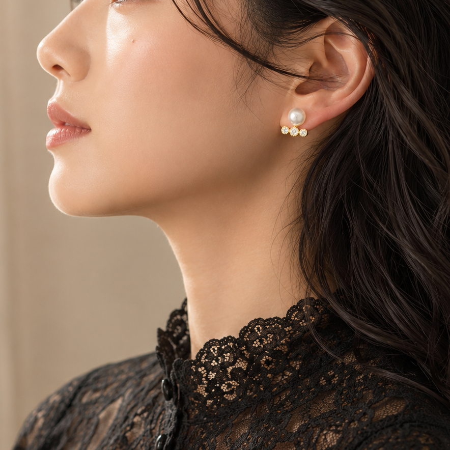 Harmony Single Pearl Earrings/YG