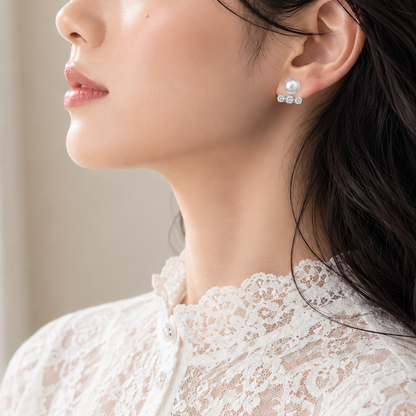 Harmony Single Pearl Earrings/WG