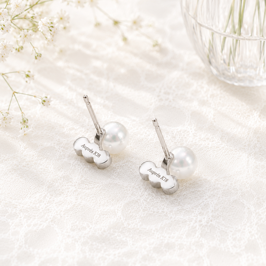 Harmony Single Pearl Earrings/WG