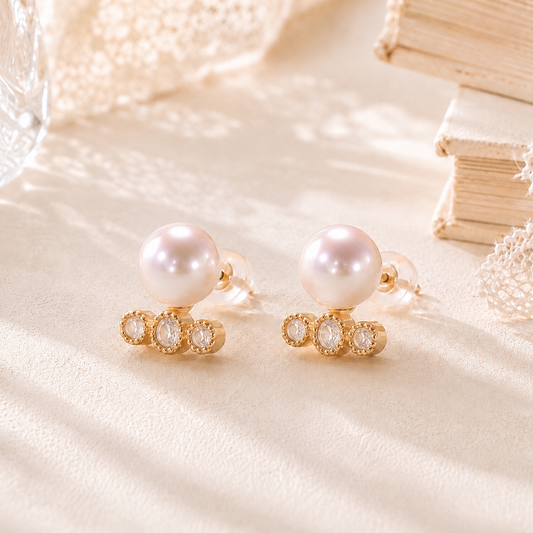 Harmony Single Pearl Earrings/YG